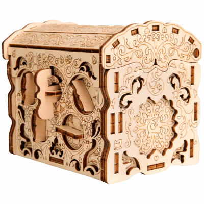Wooden Secret TREASURE BOX, KIT DE PUZZLE 3D À MONTER SOI-MÊME