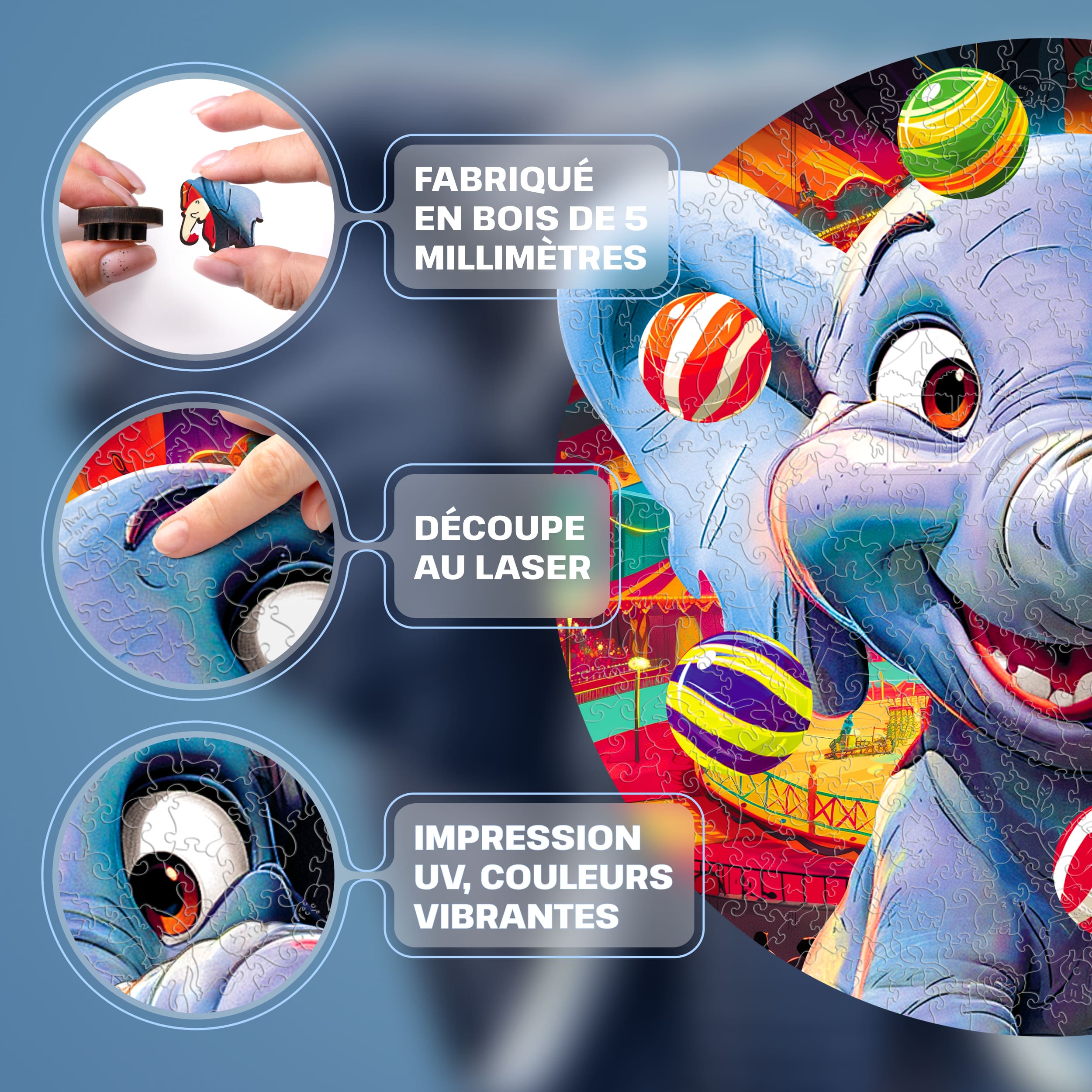 Images et photos de Funny Elephant Puzzle 300 pieces. ESC WELT.