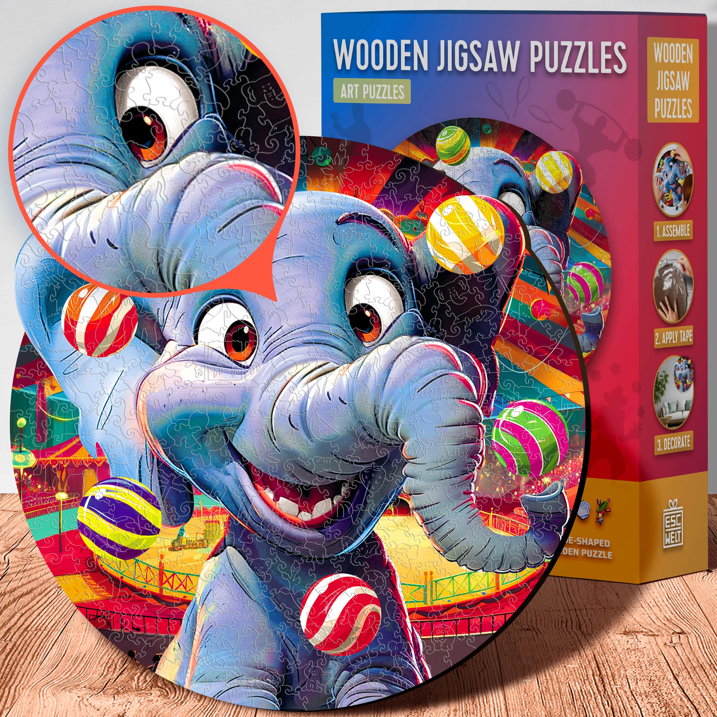 Images et photos de Funny Elephant Puzzle 300 pieces. ESC WELT.
