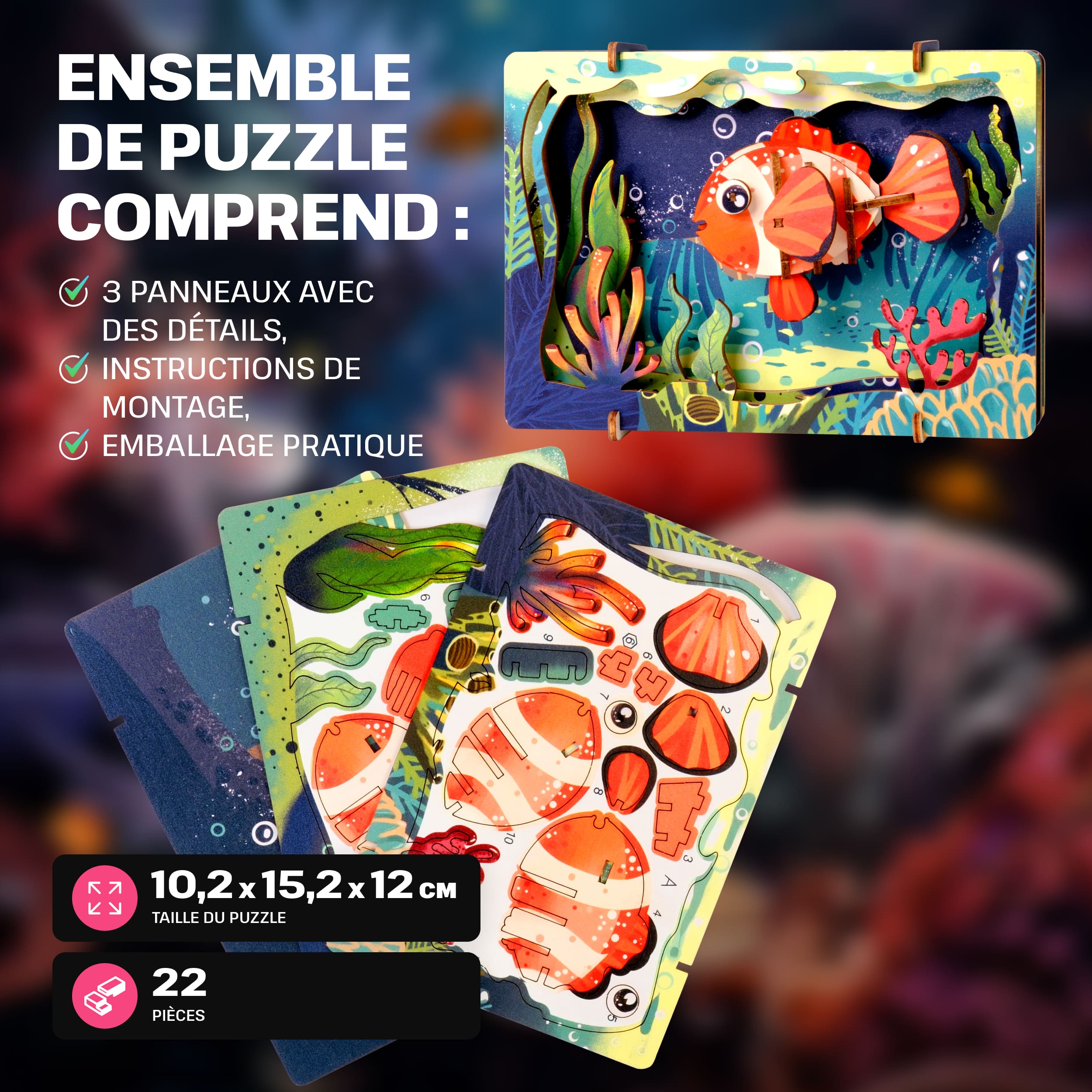 Images et photos de Safari Wonders 3D Puzzle Kit. ESC WELT.