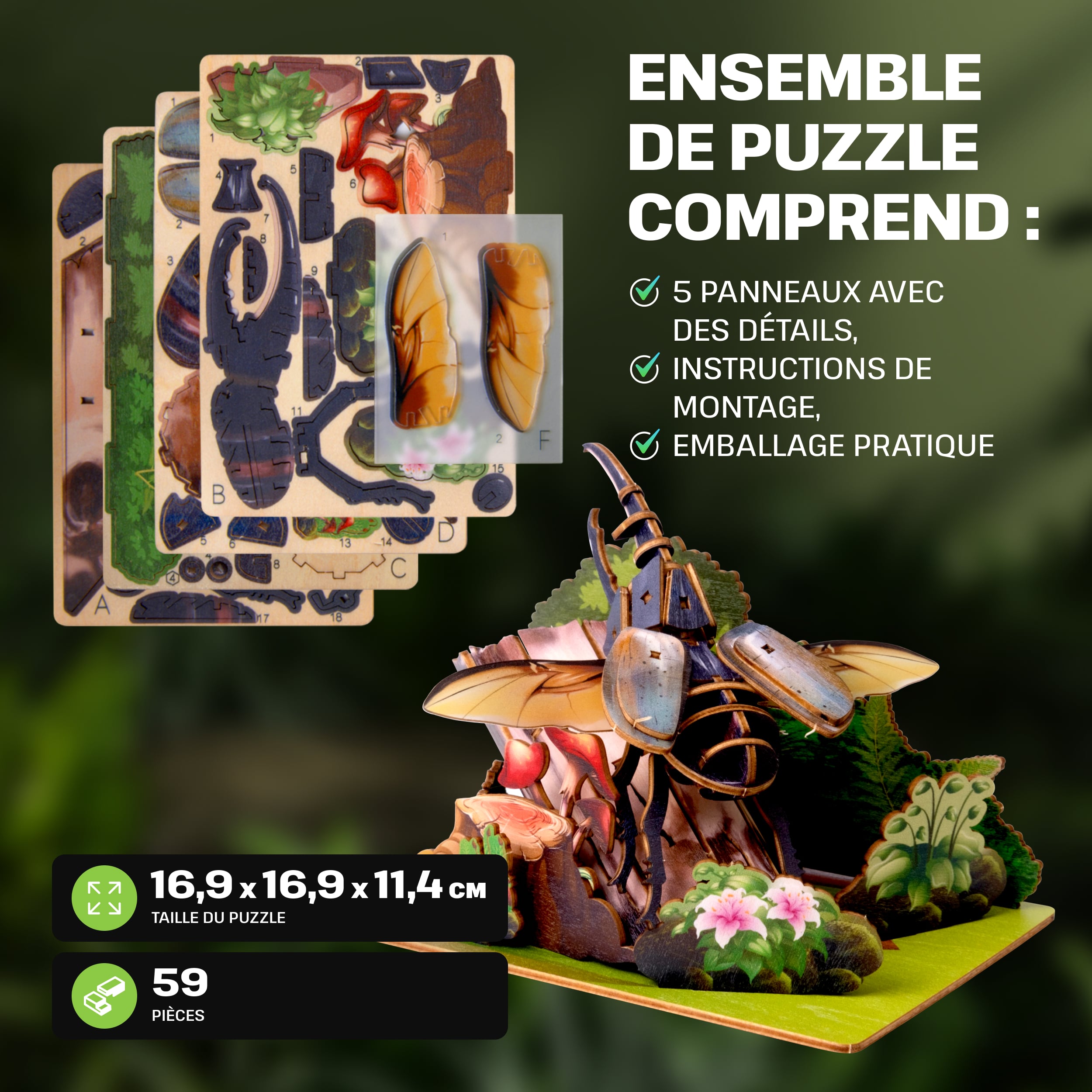 Images et photos de Fantasy Trio 3D Puzzle Kit. ESC WELT.