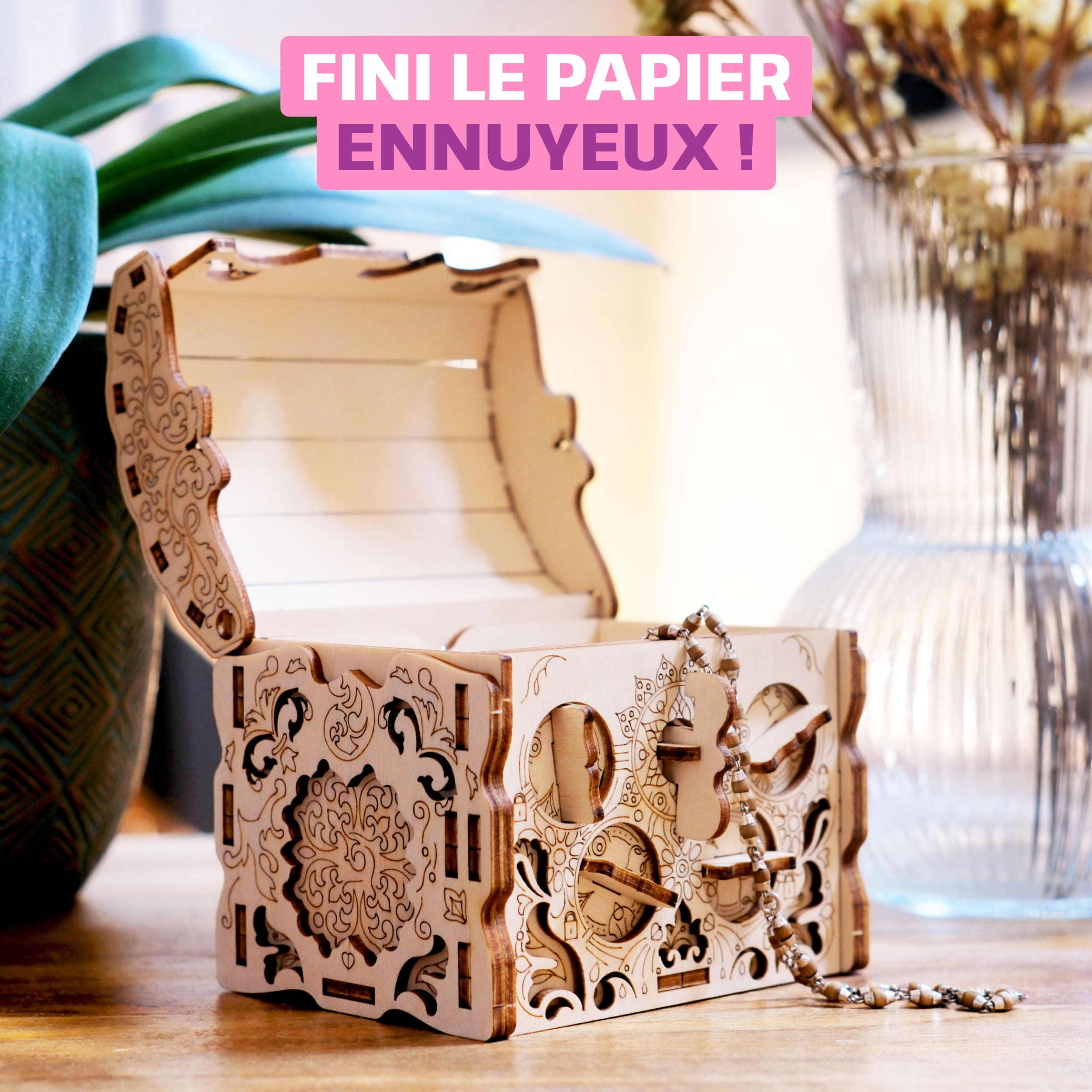Images et photos de Wooden Secret TREASURE BOX, KIT DE PUZZLE 3D À MONTER SOI-MÊME. ESC WELT.