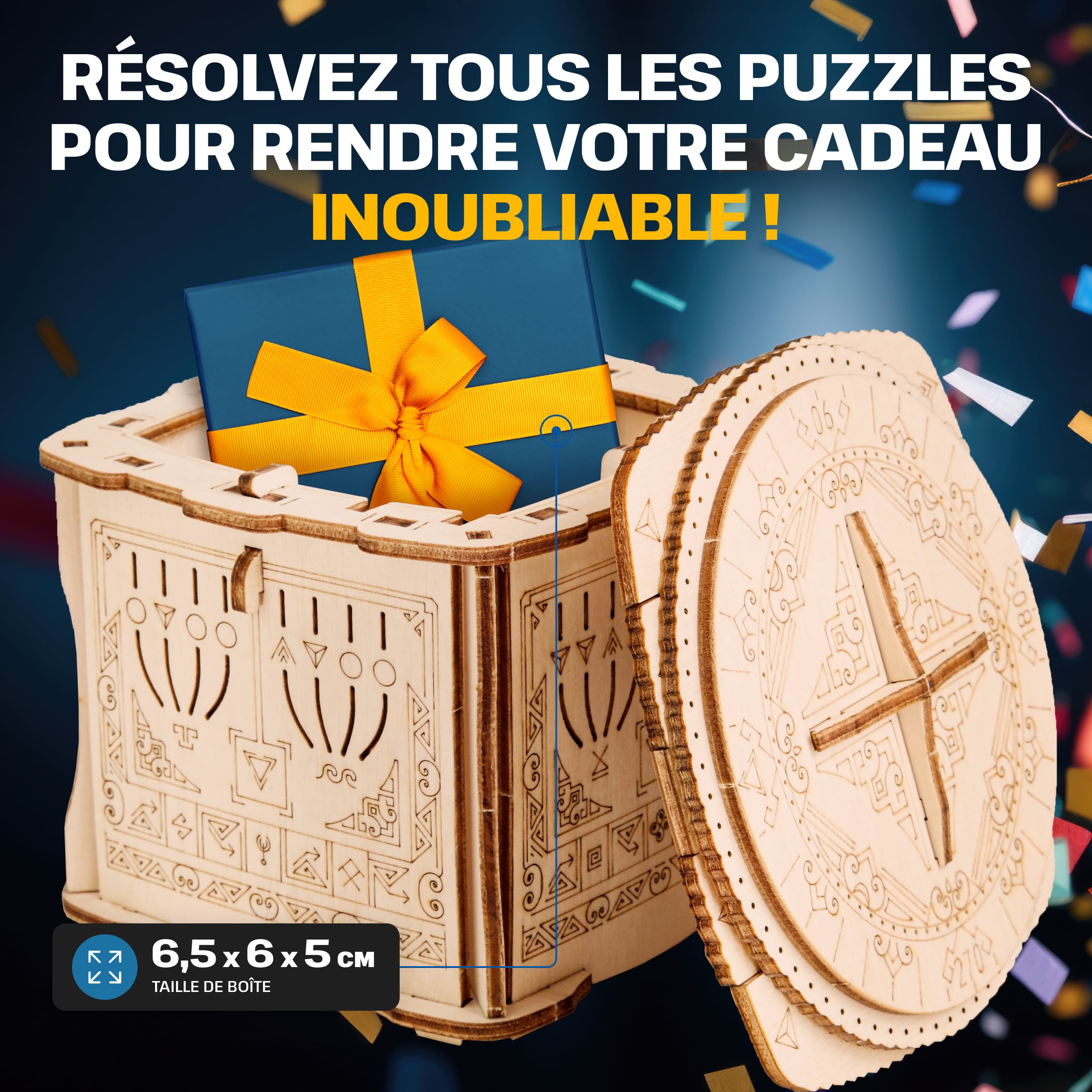 Images et photos de Wooden Secret LOCK BOX, KIT DE PUZZLE 3D À MONTER SOI-MÊME. ESC WELT.